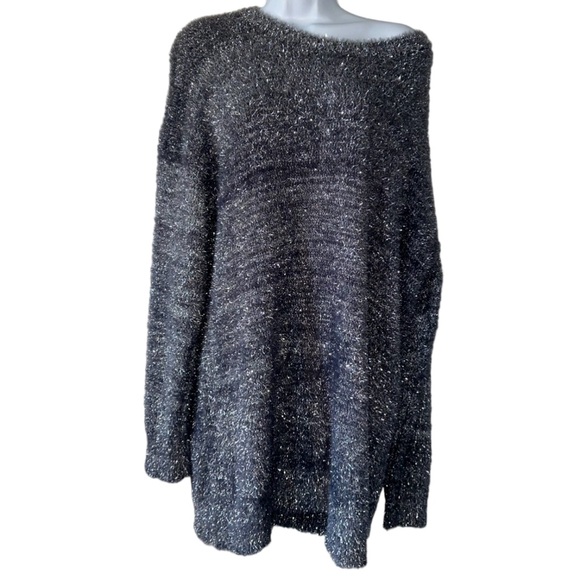 Anthropologie Dresses & Skirts - By Anthropologie Women’s Metallic Gray/Silver Eyelash Knit Mini Dress-Size Small